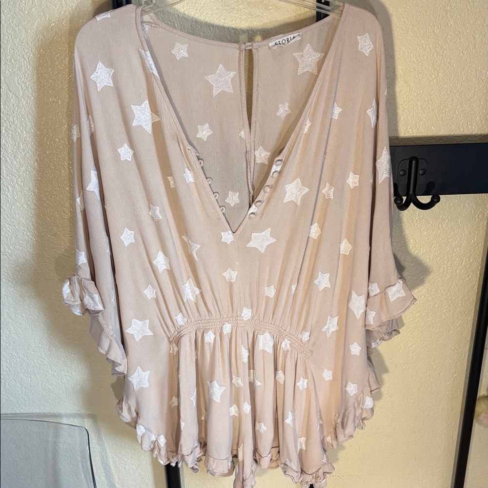 Storia Cream Star Pattern Chemise